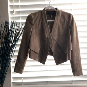 SOLD!!Bcbg Brown Faux Suede Leather Jacket Blazer